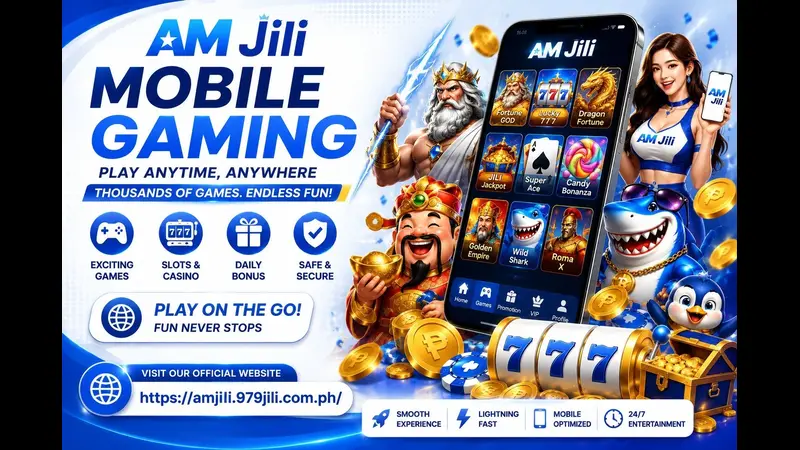 AM Jili mobile app shown on Android and iOS smartphones